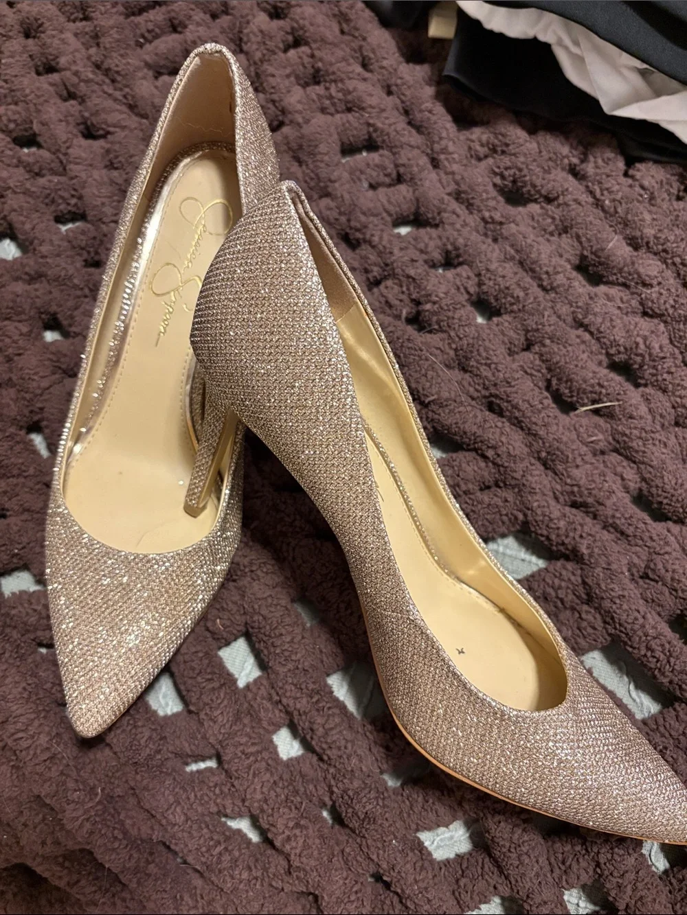 Jessica Simpson glitter covered